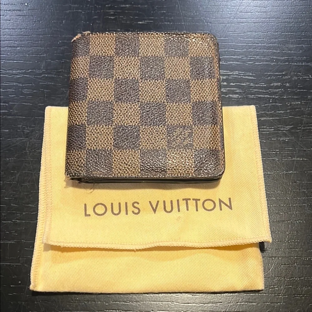 Louis Vuitton Brown Damier Ebene Checkered Wallet